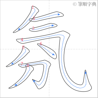 “「氛」的筆順”