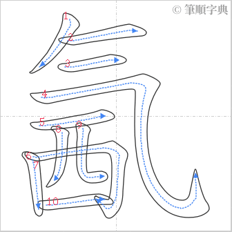 “「氥」的筆順”