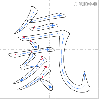 “「氦」的筆順”