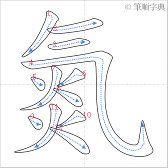 “「氮」的筆順”