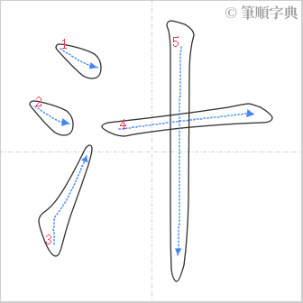 “「汁」的筆順”