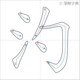 “「汋」的筆順”