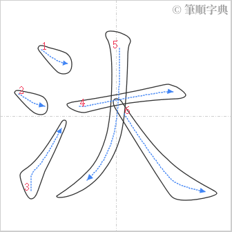 “「汏」的筆順”