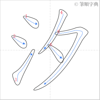 “「汐」的筆順”