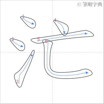 “「汒」的筆順”