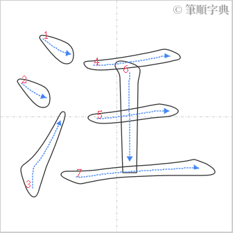 “「汪」的筆順”