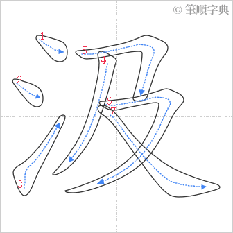 “「汲」的筆順”