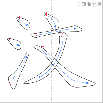 “「汶」的筆順”