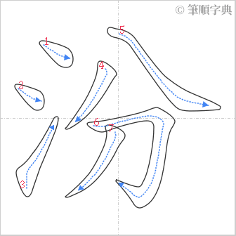 “「汾」的筆順”