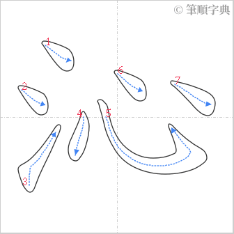 “「沁」的筆順”