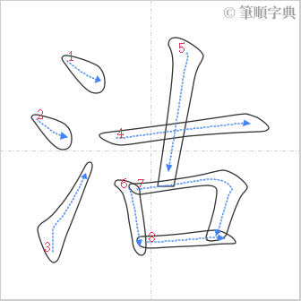 “「沽」的筆順”