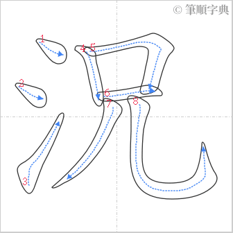 “「況」的筆順”