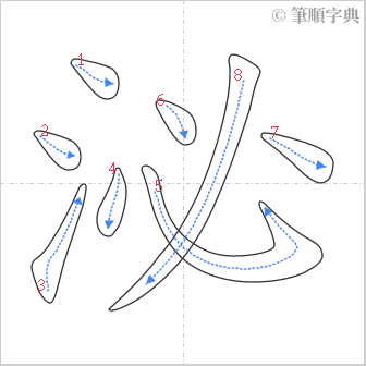 “「泌」的筆順”