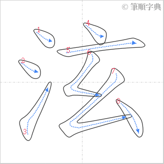 “「泫」的筆順”