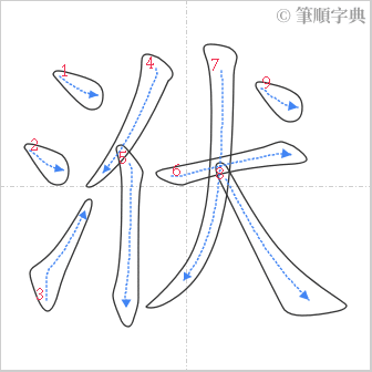 “「洑」的筆順”