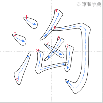 “「洶」的筆順”