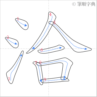 “「洽」的筆順”