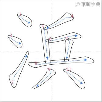 “「浜」的筆順”