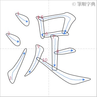 “「浞」的筆順”