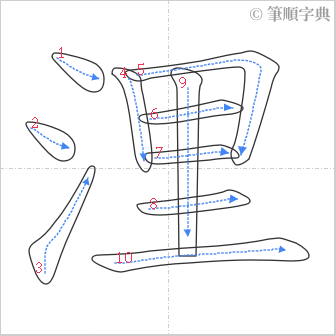 “「浬」的筆順”