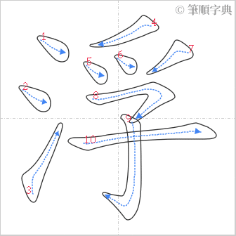 “「浮」的筆順”