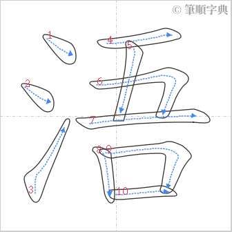 “「浯」的筆順”