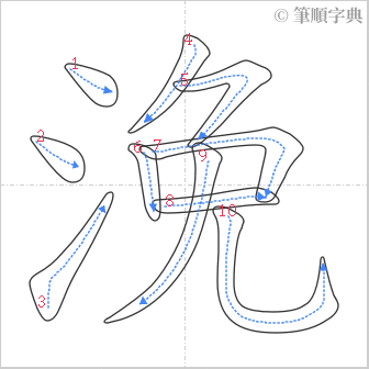 “「浼」的筆順”