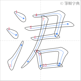 “「涒」的筆順”