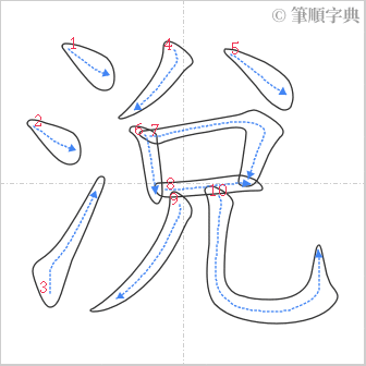 “「涗」的筆順”