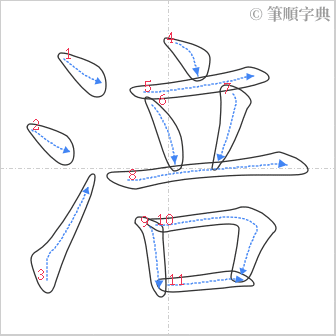 “「涪」的筆順”