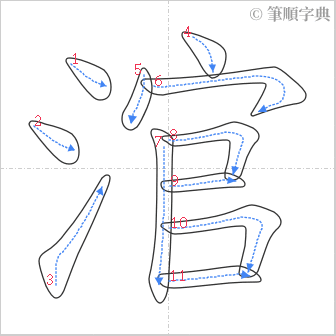 “「涫」的筆順”