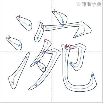 “「涴」的筆順”