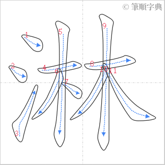 “「淋」的筆順”