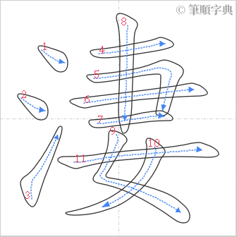 “「淒」的筆順”