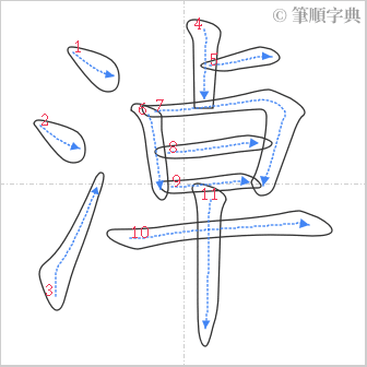 “「淖」的筆順”