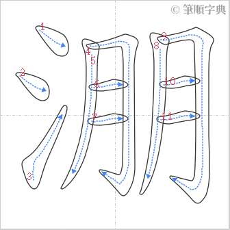 “「淜」的筆順”