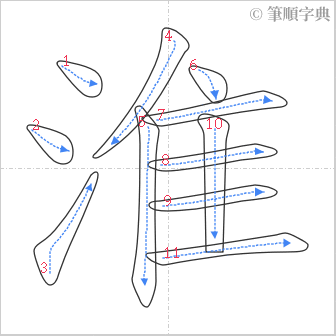 “「淮」的筆順”