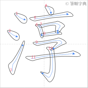 “「淳」的筆順”