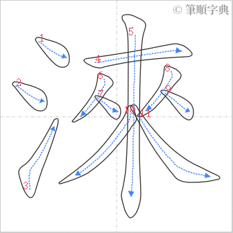 “「淶」的筆順”