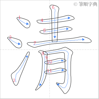 “「清」的筆順”