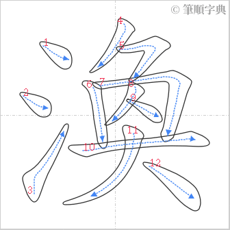 “「渙」的筆順”