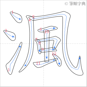 “「渢」的筆順”