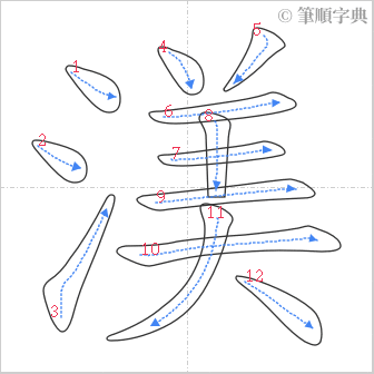 “「渼」的筆順”