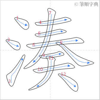 “「湊」的筆順”