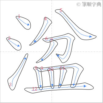 “「湓」的筆順”