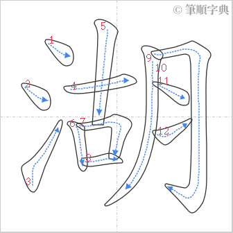 “「湖」的筆順”