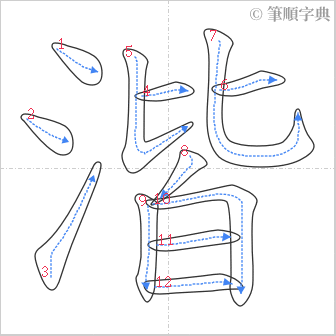 “「湝」的筆順”