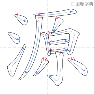 “「源」的筆順”