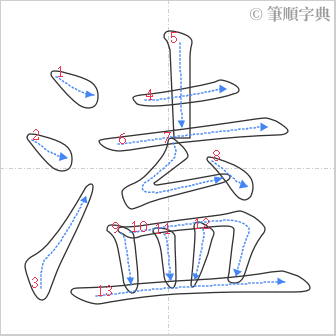 “「溘」的筆順”