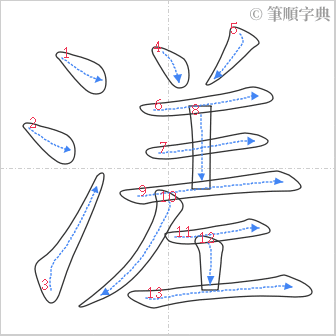 “「溠」的筆順”